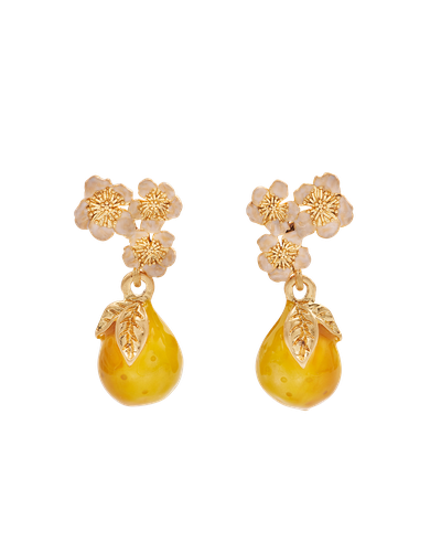Golden Pear Drop Gold-Plated Earrings | Women's Jewellery - Fable England - Modalova