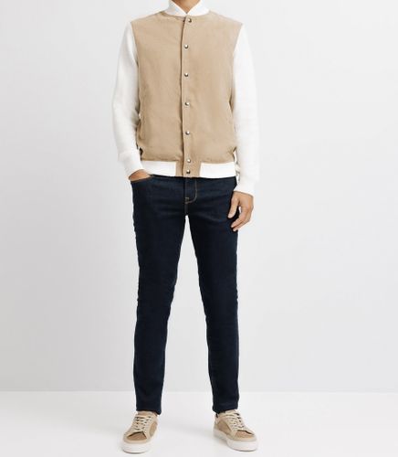 Pull gilet col teddy avec poche écru - IZAC - Modalova