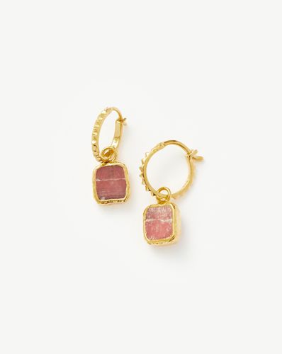 Mini Pyramid Charm Hoop Earrings | 18ct Gold Vermeil/Rhodochrosite - Missoma - Modalova