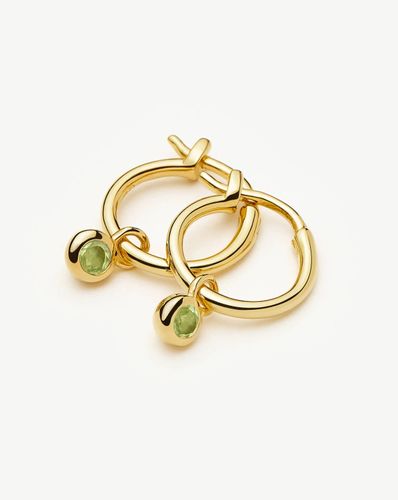 August Birthstone Mini Charm Hoop Earrings | 18ct Gold Vermeil/Peridot - Missoma - Modalova