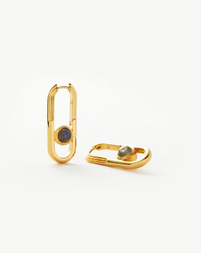 Zenyu Link Gemstone Ovate Hoop Earrings | 18ct Gold Plated/Labradorite - Missoma - Modalova