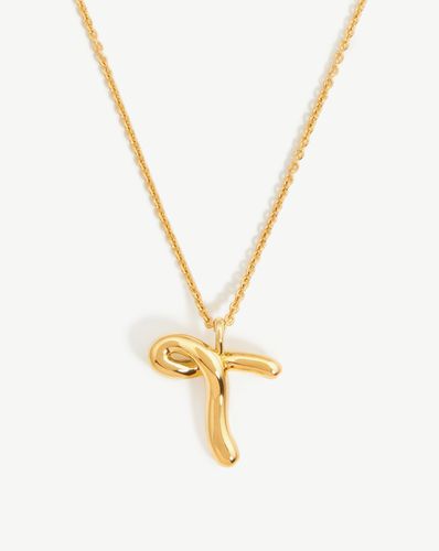 Curly Molten Initial Pendant Necklace - Initial T | 18ct Gold Vermeil - Missoma - Modalova