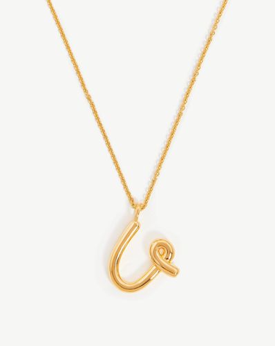 Curly Molten Initial Pendant Necklace - Initial U | 18ct Gold Vermeil - Missoma - Modalova