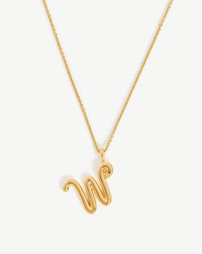 Curly Molten Initial Pendant Necklace - Initial W | 18ct Gold Vermeil - Missoma - Modalova