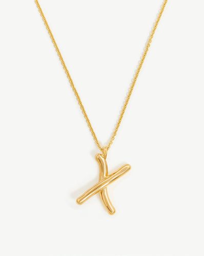 Curly Molten Initial Pendant Necklace - Initial X | 18ct Gold Vermeil - Missoma - Modalova