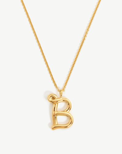 Curly Molten Initial Pendant Necklace - Initial B | 18ct Gold Vermeil - Missoma - Modalova