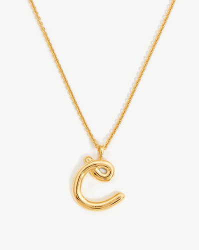 Curly Molten Initial Pendant Necklace - Initial C | 18ct Gold Vermeil - Missoma - Modalova