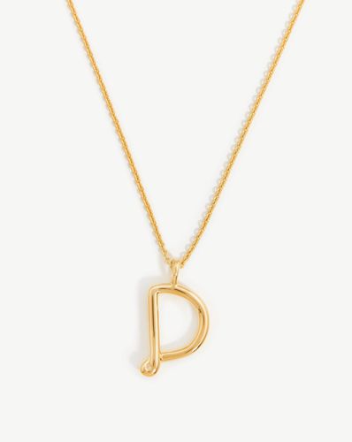 Curly Molten Initial Pendant Necklace - Initial D | 18ct Gold Vermeil - Missoma - Modalova