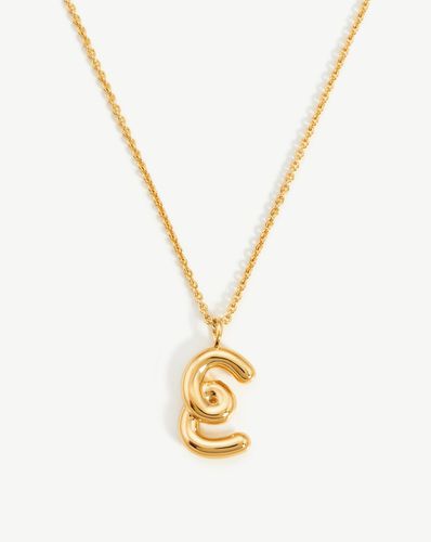 Curly Molten Initial Pendant Necklace - Initial E | 18ct Gold Vermeil - Missoma - Modalova