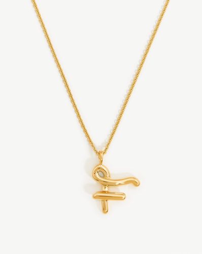 Curly Molten Initial Pendant Necklace - Initial F | 18ct Gold Vermeil - Missoma - Modalova