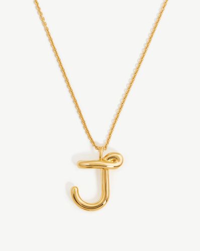 Curly Molten Initial Pendant Necklace - Initial J | 18ct Gold Vermeil - Missoma - Modalova