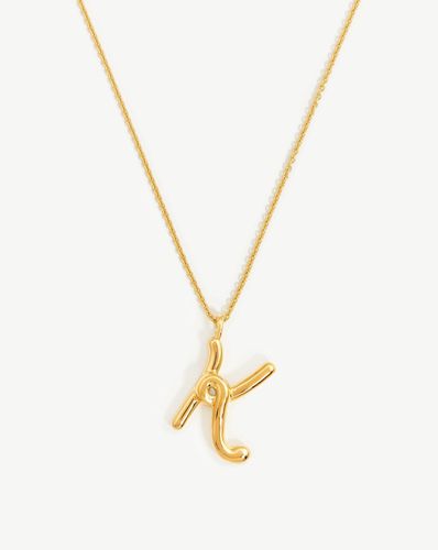 Curly Molten Initial Pendant Necklace - Initial K | 18ct Gold Vermeil - Missoma - Modalova