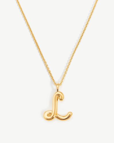 Curly Molten Initial Pendant Necklace - Initial L | 18ct Gold Vermeil - Missoma - Modalova