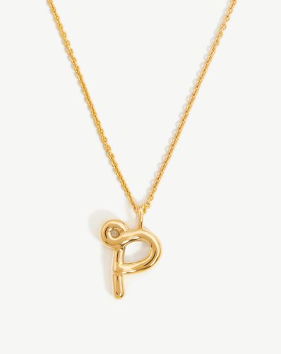 Curly Molten Initial Pendant Necklace - Initial P | 18ct Gold Vermeil - Missoma - Modalova