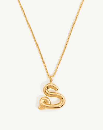 Curly Molten Initial Pendant Necklace - Initial S | 18ct Gold Vermeil - Missoma - Modalova