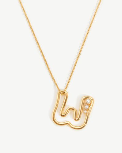 Chubby Pearl Initial Pendant Necklace - Initial W | 18ct Gold Vermeil/Pearl - Missoma - Modalova