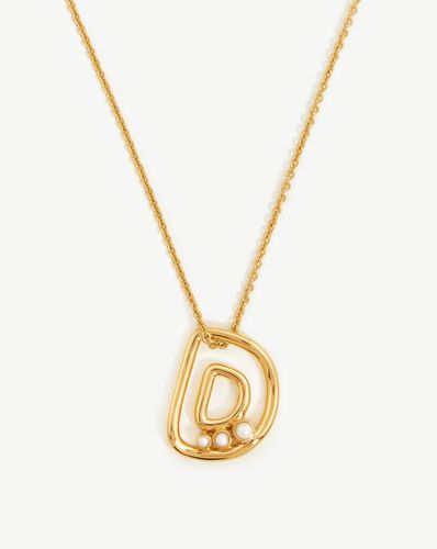 Chubby Pearl Initial Pendant Necklace - Initial D | 18ct Gold Vermeil/Pearl - Missoma - Modalova