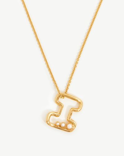 Chubby Pearl Initial Pendant Necklace - Initial I | 18ct Gold Vermeil/Pearl - Missoma - Modalova