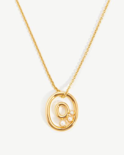 Chubby Pearl Initial Pendant Necklace - Initial O | 18ct Gold Vermeil/Pearl - Missoma - Modalova