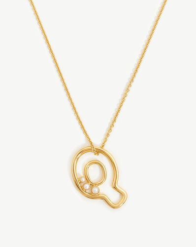 Chubby Pearl Initial Pendant Necklace - Initial Q | 18ct Gold Vermeil/Pearl - Missoma - Modalova