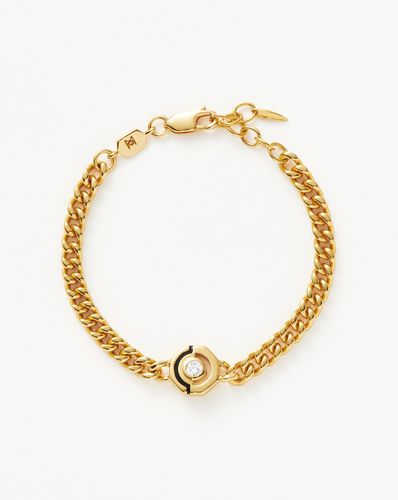 Enamel & Stone Byline Hex Charm Bracelet | 18ct Gold Plated/Cubic Zirconia - Missoma - Modalova