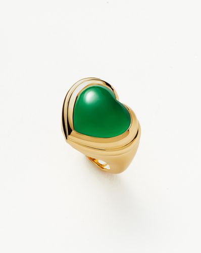 Jelly Heart Gemstone Ring | 18ct Gold Plated/Green Chalcedony - Missoma - Modalova