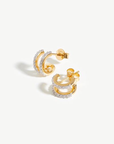 Pave Double Huggies | 18ct Gold Vermeil/Cubic Zirconia - Missoma - Modalova