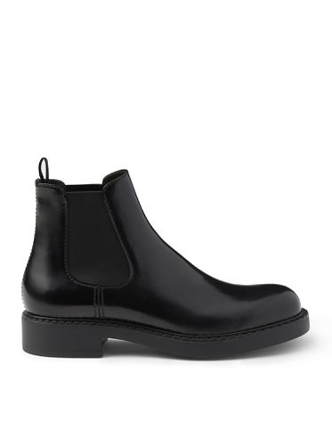 Brushed Leather Chelsea Boots - Man - Prada - Modalova