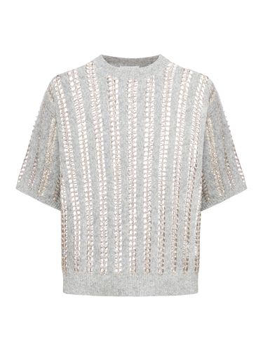 Openwork sweater in cashmere blend - Woman - Brunello Cucinelli - Modalova