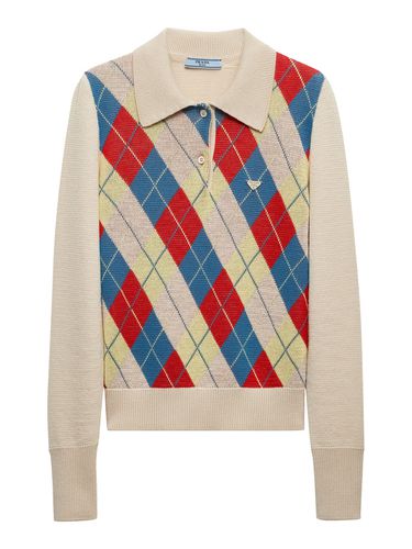 Wool argyle polo - Prada - Woman - Prada - Modalova