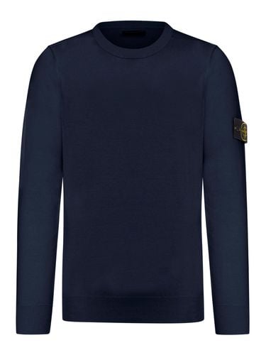 COTTON SWEATER WITH COMPASS APPLICATION - Man - Stone Island - Modalova