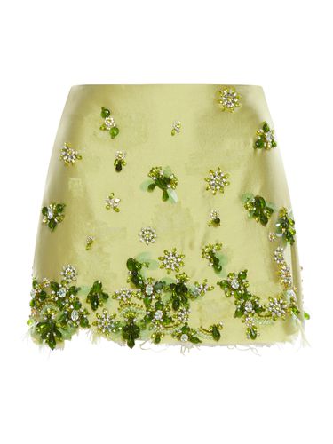 SILK MINI SKIRT WITH APPLICATIONS - Woman - Prada - Modalova