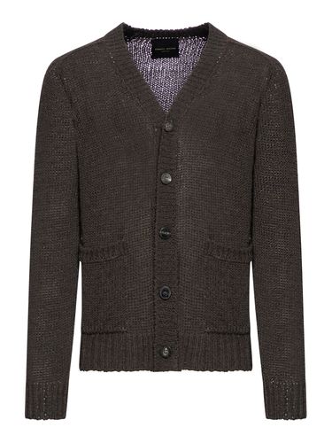 LINEN BLEND CARDIGAN - Man - Roberto Collina - Modalova