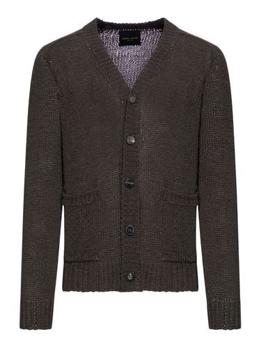 LINEN BLEND CARDIGAN - Man - Roberto Collina - Modalova