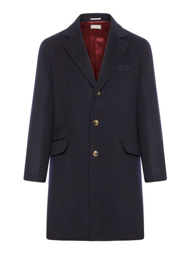 Single-breasted wool coat - - Man - Brunello Cucinelli - Modalova