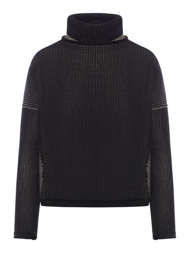 Two-tone ribbed wool and linen turtleneck - Woman - Transit - Modalova