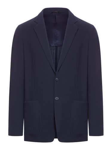 RIBBED BLAZER IN WOOL AND VISCOSE - Man - Giorgio Armani - Modalova