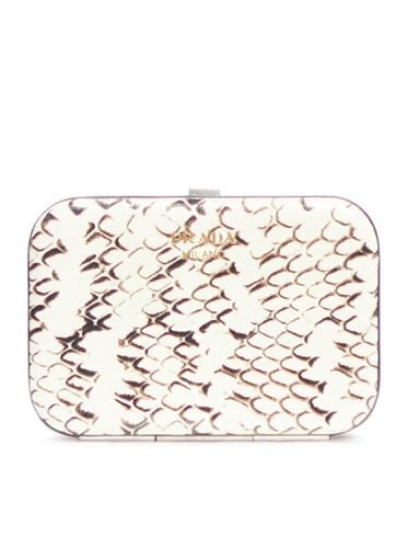 Rigid leather card holder - Woman - Prada - Modalova