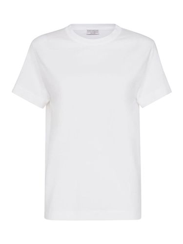 Monili-trim cotton T-shirt - Woman - Brunello Cucinelli - Modalova