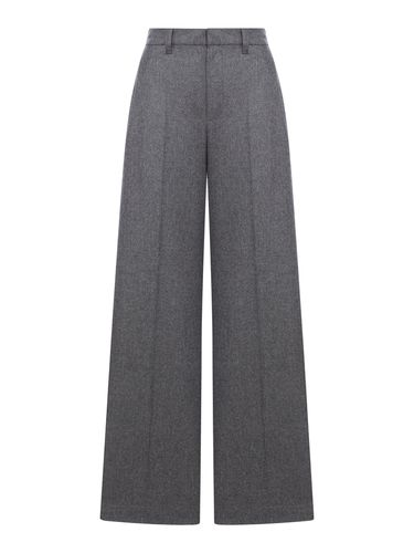 Loose trousers in virgin wool and cashmere flannel - Woman - Brunello Cucinelli - Modalova