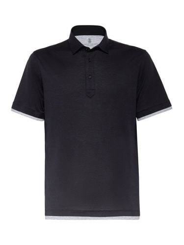 Cotton polo shirt - Man - Brunello Cucinelli - Modalova