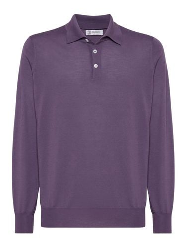 Purple amaranth polo shirt - Man - Brunello Cucinelli - Modalova