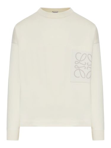 COTTON BLEND SWEATER WITH ANAGRAM - Man - Loewe - Modalova