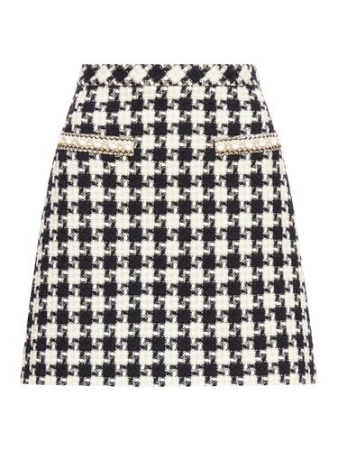 EMBROIDERED DAMIER LIGHT TWEED SKIRT - Woman - Valentino Garavani - Modalova