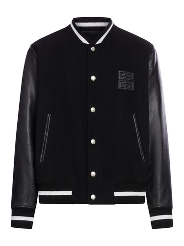 G WOOL AND LEATHER VARSITY JACKET - Man - Givenchy - Modalova