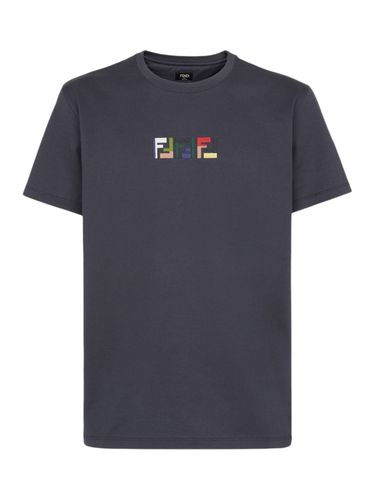 COTTON T-SHIRT WITH EMBROIDERY - Man - Fendi - Modalova