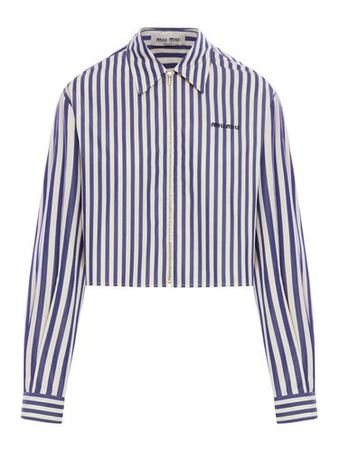 STRIPED POPLIN SHIRT - Woman - Miu Miu - Modalova