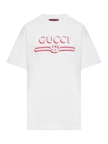 PRINTED COTTON JERSEY T-SHIRT - Woman - Gucci - Modalova