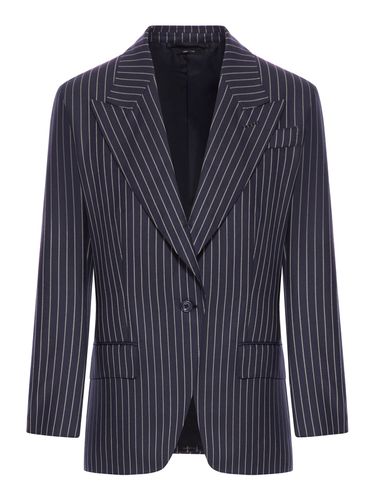 SINGLE BREASTED WOOL FLANNEL JACKET WITH STRIPES - Woman - Tom Ford - Modalova