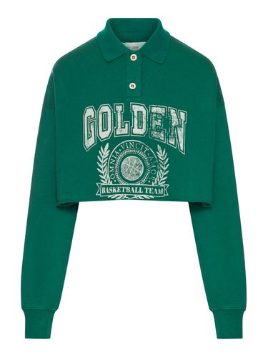 CROPPED POLO SWEATSHIRT WITH LOGO - Woman - Golden Goose Deluxe Brand - Modalova